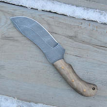 Нож туристический Ковбой (Дамасская сталь, ц/м, обкладки из ореха)