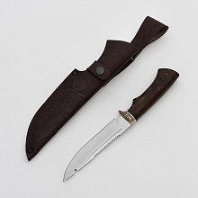 Нож Щука с насечками для снятия чешуи (95Х18, Венге)
