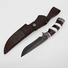 Нож Галеон (сталь Ламинированный Дамаск, карельская береза)
