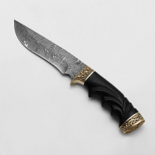 Нож Галеон (Дамасская сталь, Граб, Резная рукоять)