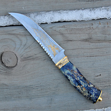 Нож Морской патруль (ЭИ-107, стабилизированная береза, рисованный клинок)