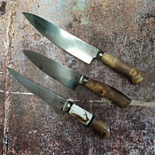Набор кухонных ножей из кованной стали (95Х18, Рукоять - кап клена)