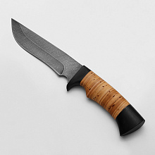 Нож Галеон (Дамасская сталь, Береста, Граб)